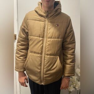 Tommy Hilfiger Camel Hooded Puffer Jacket